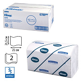 Полотенца бумажные 186 шт., KIMBERLY-CLARK Kleenex, комп. 15 шт., Ultra, 2-х слойн., белые, 21х21,5см, Interfold, 601533-534, 6789